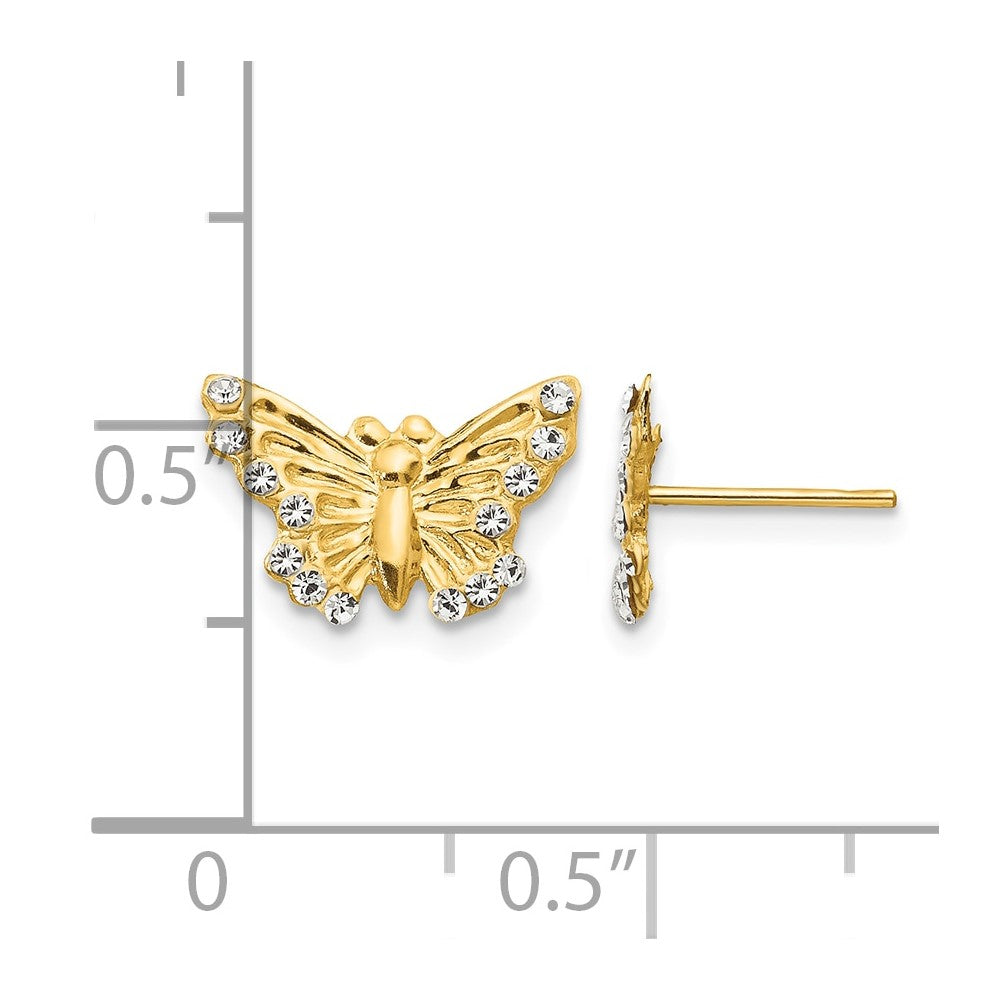 14k Madi K CZ Butterfly Post Earrings