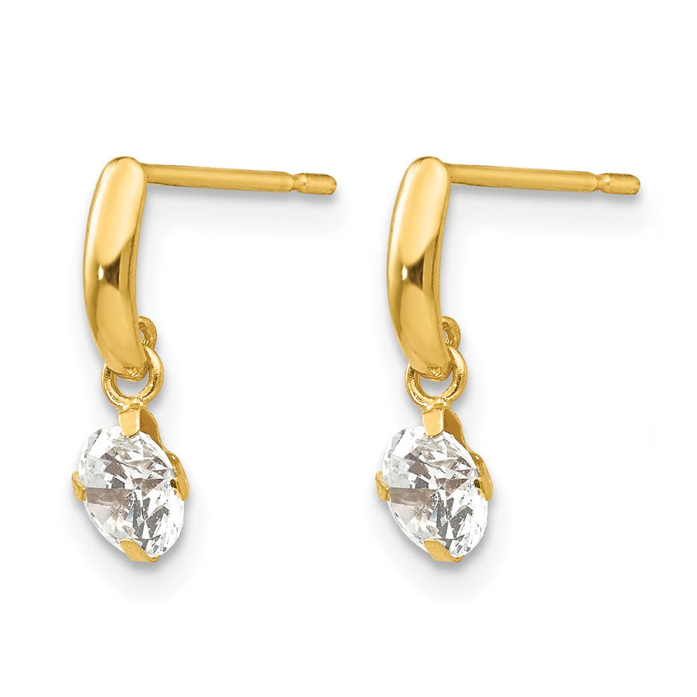 14k Madi K CZ Children's Dangle Post Earrings