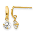 14k Madi K CZ Children's Dangle Post Earrings