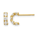 14k Madi K CZ Children's Five Stone Hoop Post Earrings
