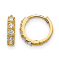 14k Madi K CZ Children's Hinged Hoop Earrings