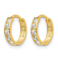 14k Madi K CZ Children's Hinged Hoop Earrings
