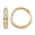 14k Madi K CZ Children's Hinged Hoop Earrings