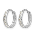 14k White Gold Madi K CZ Children's Hinged Hoop Earrings