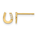 14k Madi K CZ Children's Horseshoe Post Earrings