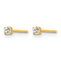 14k Madi K 2mm Round CZ Basket Set Stud Earrings
