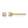 14k Madi K 2.5mm Round CZ Basket Set Stud Earrings