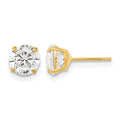 14k Madi K 6mm Round CZ Basket Set Stud Earrings