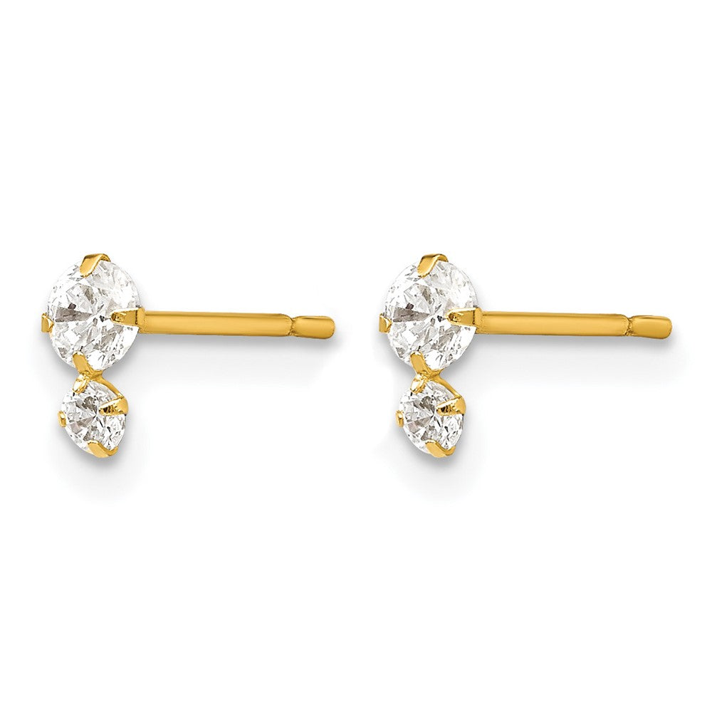 14k Madi K CZ Children's Post Earrings