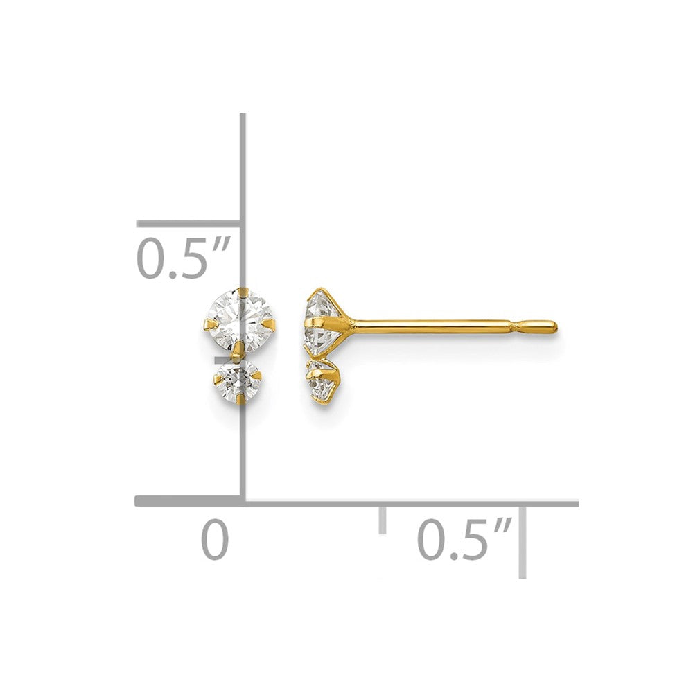 14k Madi K CZ Children's Post Earrings