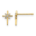 14k Madi K CZ Children's Cross Post Earrings