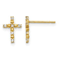 14k Madi K CZ Children's Cross Post Earrings