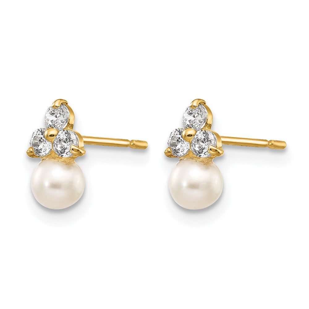 14k Madi K CZ and FW Cultured Pearl Post Earrings