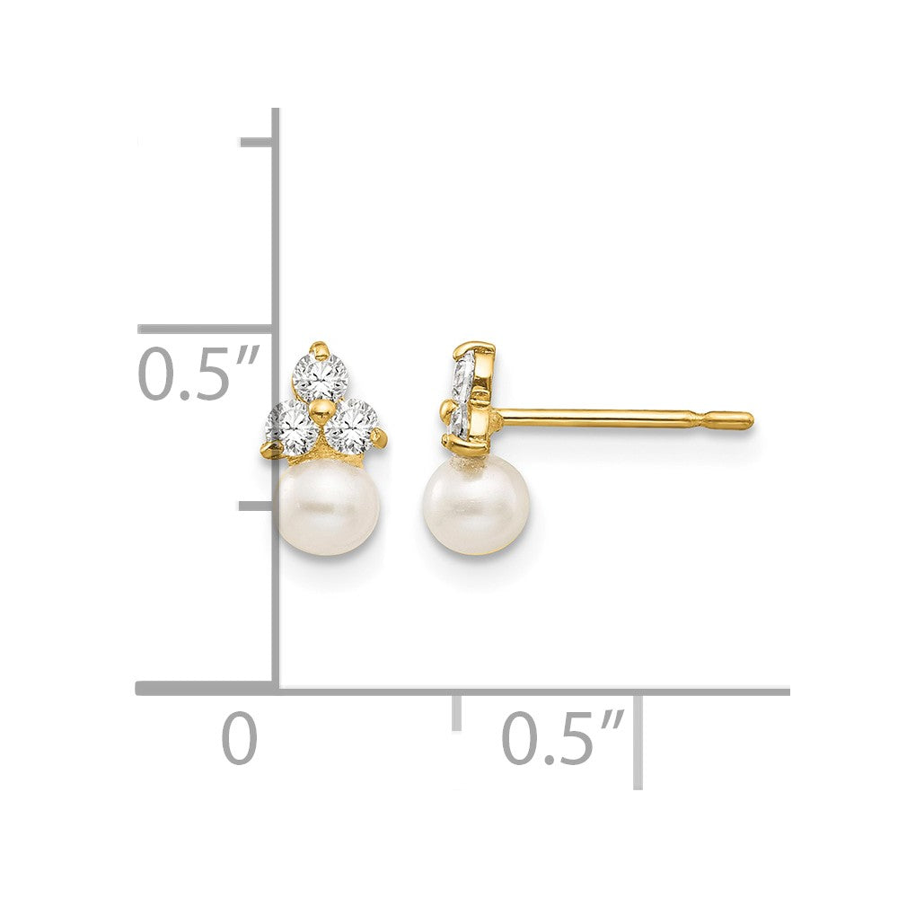14k Madi K CZ and FW Cultured Pearl Post Earrings