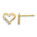 14k Madi K CZ Children's Heart Post Earrings