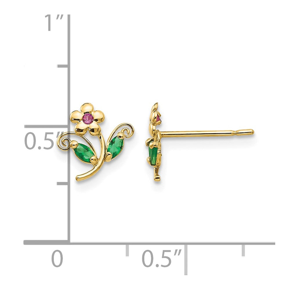 14k Madi K CZ Children's Flower Post Earrings