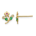 14k Madi K CZ Children's Flower Post Earrings