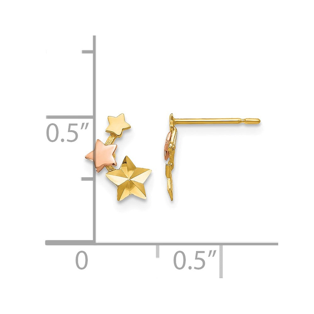 14k Yellow & Rose Gold Madi K D/C Children's Star Post Earrings