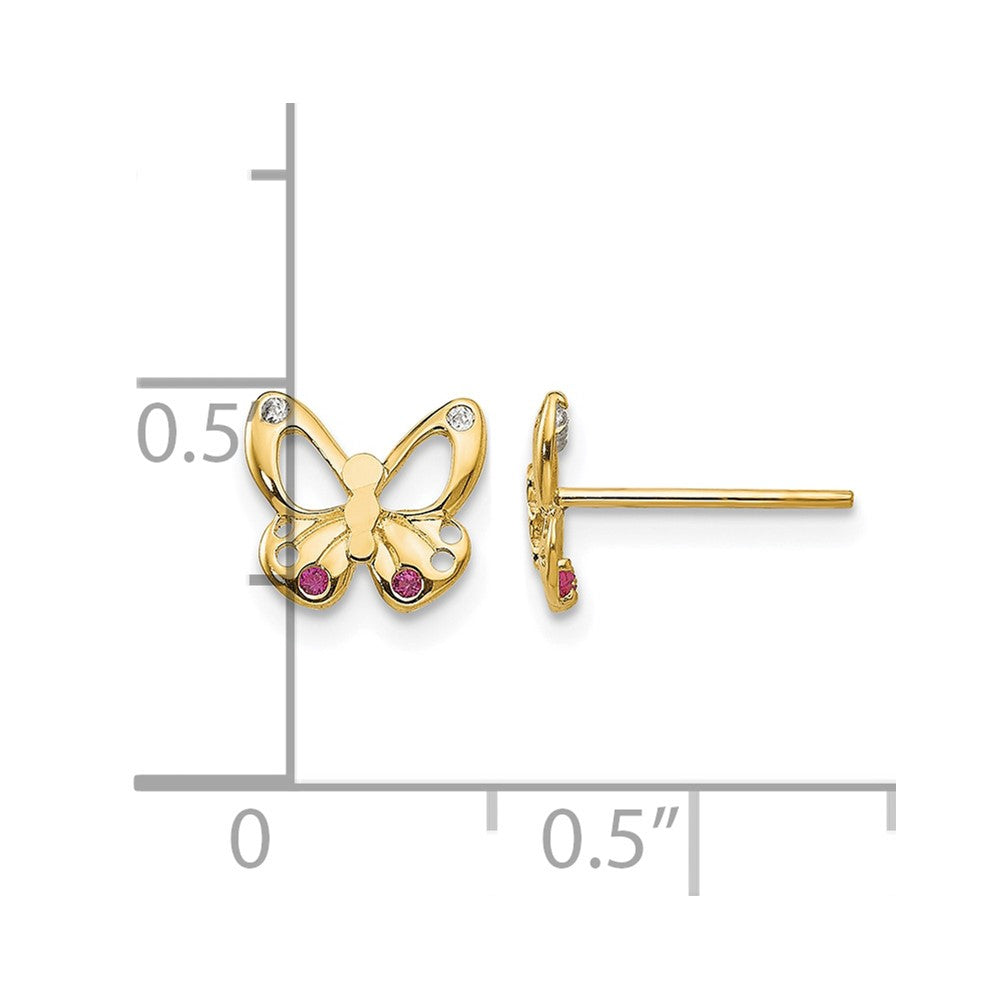 14k Madi K CZ Children's Butterfly Post Earrings