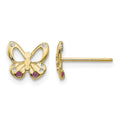 14k Madi K CZ Children's Butterfly Post Earrings