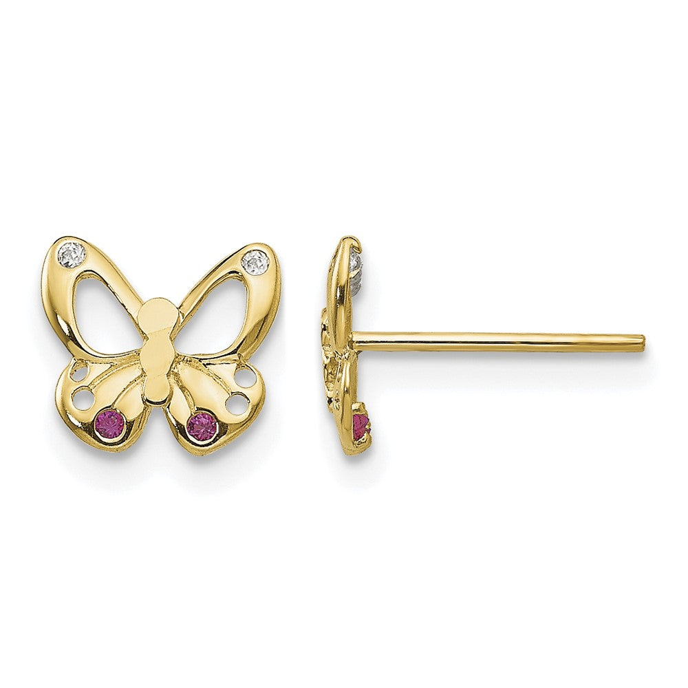 14k Madi K CZ Children's Butterfly Post Earrings