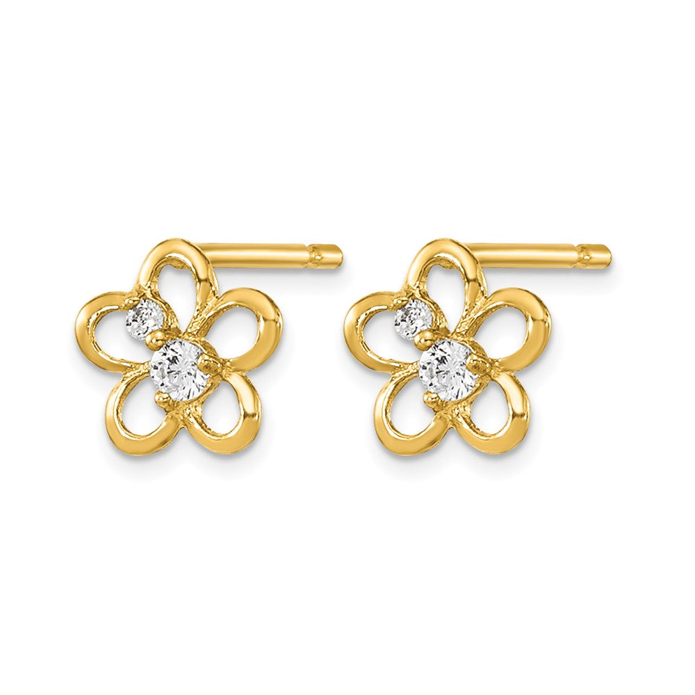 14k Madi K CZ Children's Flower Post Earrings