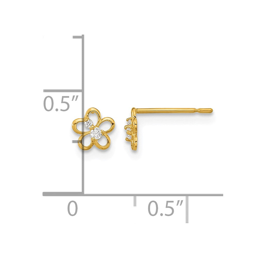 14k Madi K CZ Children's Flower Post Earrings