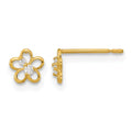 14k Madi K CZ Children's Flower Post Earrings