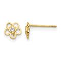 14k Madi K CZ D/C Children's Flower Post Earrings