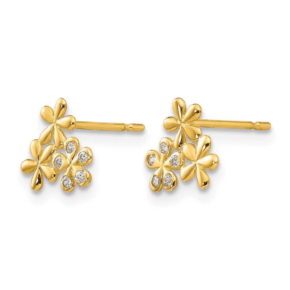 14k Madi K CZ Children's Flower Post Earrings