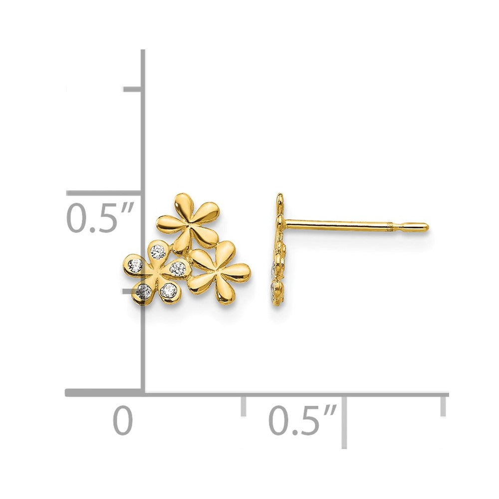 14k Madi K CZ Children's Flower Post Earrings