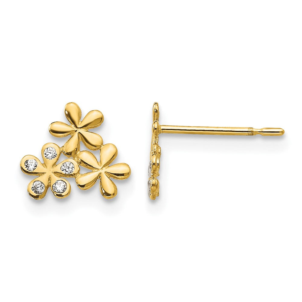14k Madi K CZ Children's Flower Post Earrings