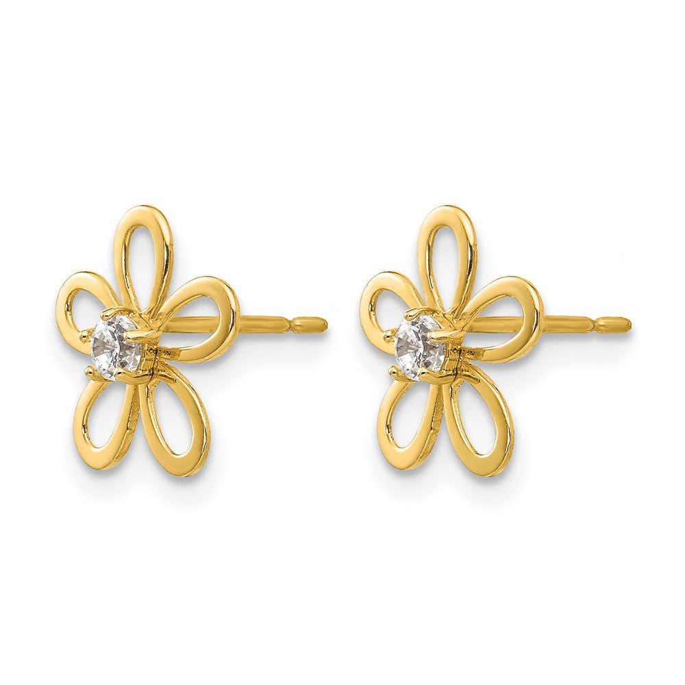 14k Madi K CZ Children's Flower Post Earrings
