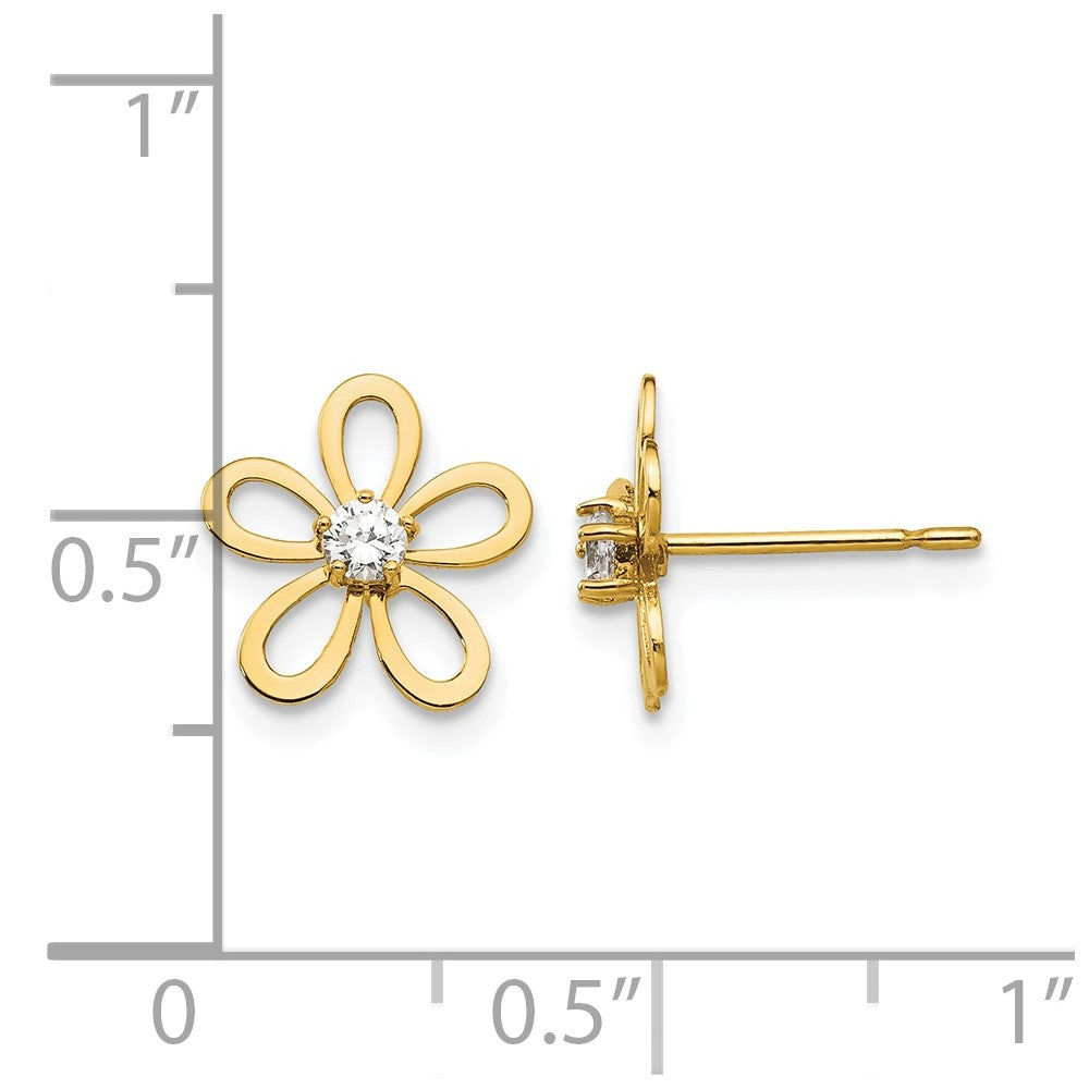 14k Madi K CZ Children's Flower Post Earrings