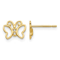 14k Madi K CZ Children's Butterfly Post Earrings