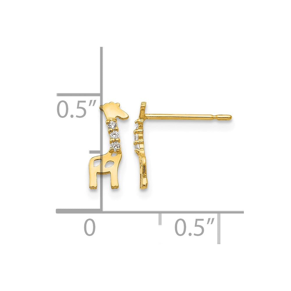 14k Madi K CZ Giraffe Post Earrings