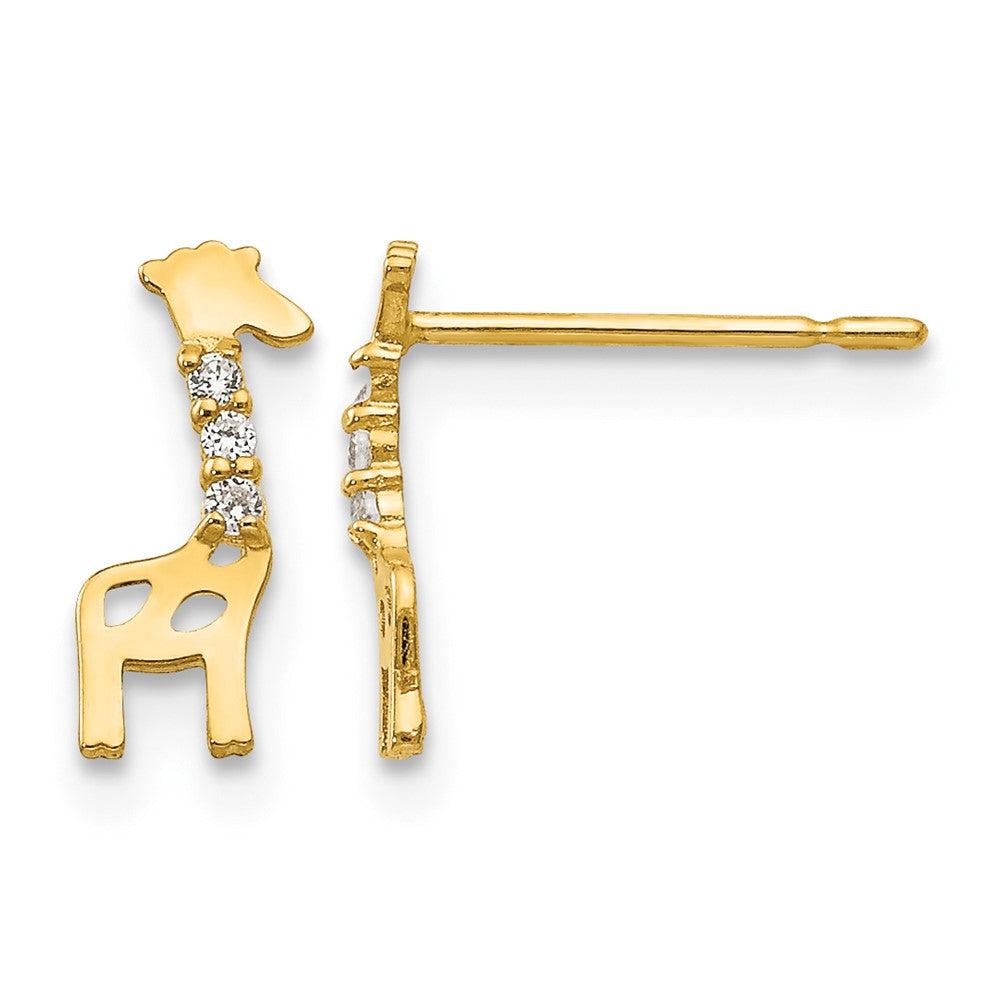 14k Madi K CZ Giraffe Post Earrings