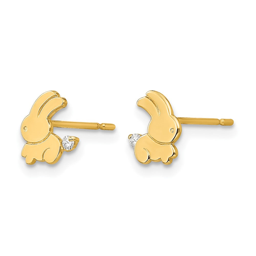 14k Madi K CZ Children's Bunny Post Earrings