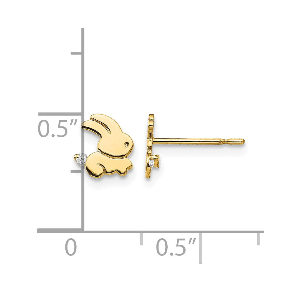 14k Madi K CZ Children's Bunny Post Earrings