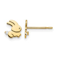 14k Madi K CZ Children's Bunny Post Earrings