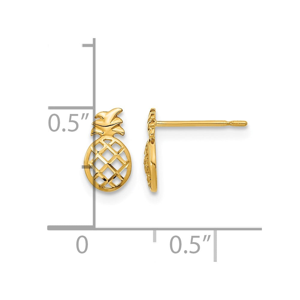 14k Madi K D/C Children's Pineapple Post Earrings