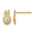 14k Madi K D/C Children's Pineapple Post Earrings