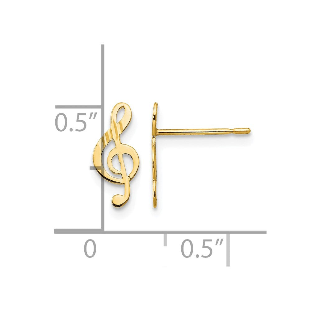 14k Madi K D/C Music Note Post Earrings
