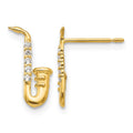 14k Madi K CZ Saxophone Post Earrings