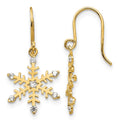 14k Madi K CZ Children's Snowflake Dangle Earrings