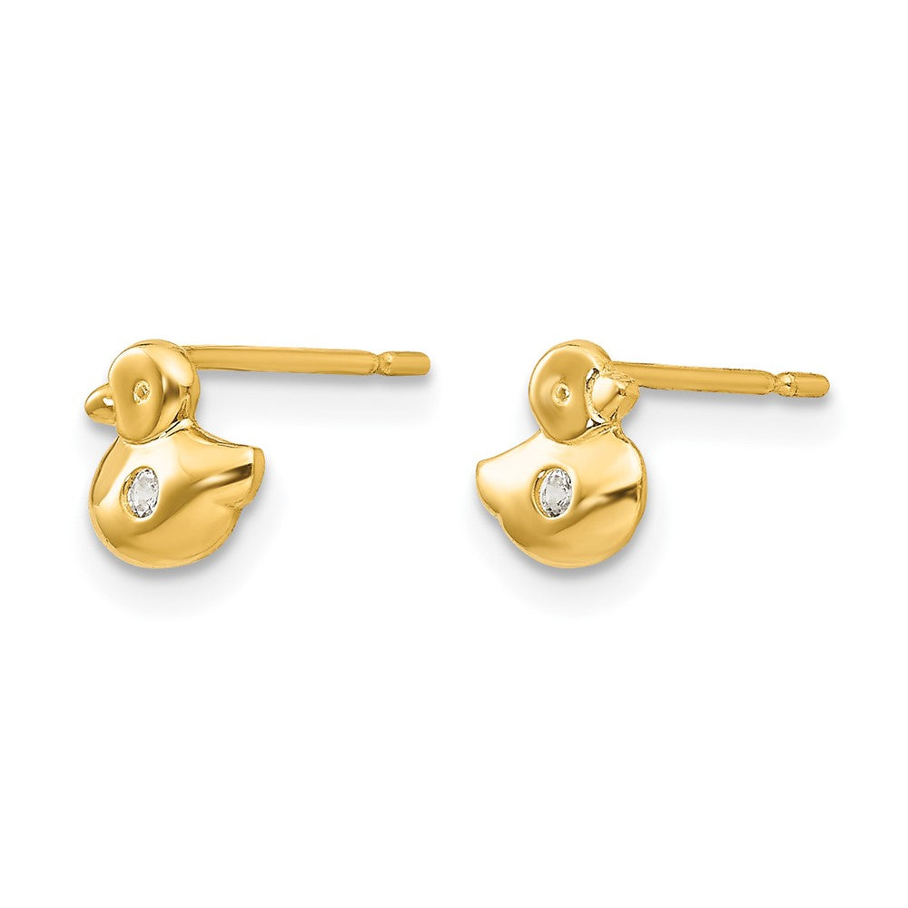 14k Madi K CZ Children's Duck Post Earrings