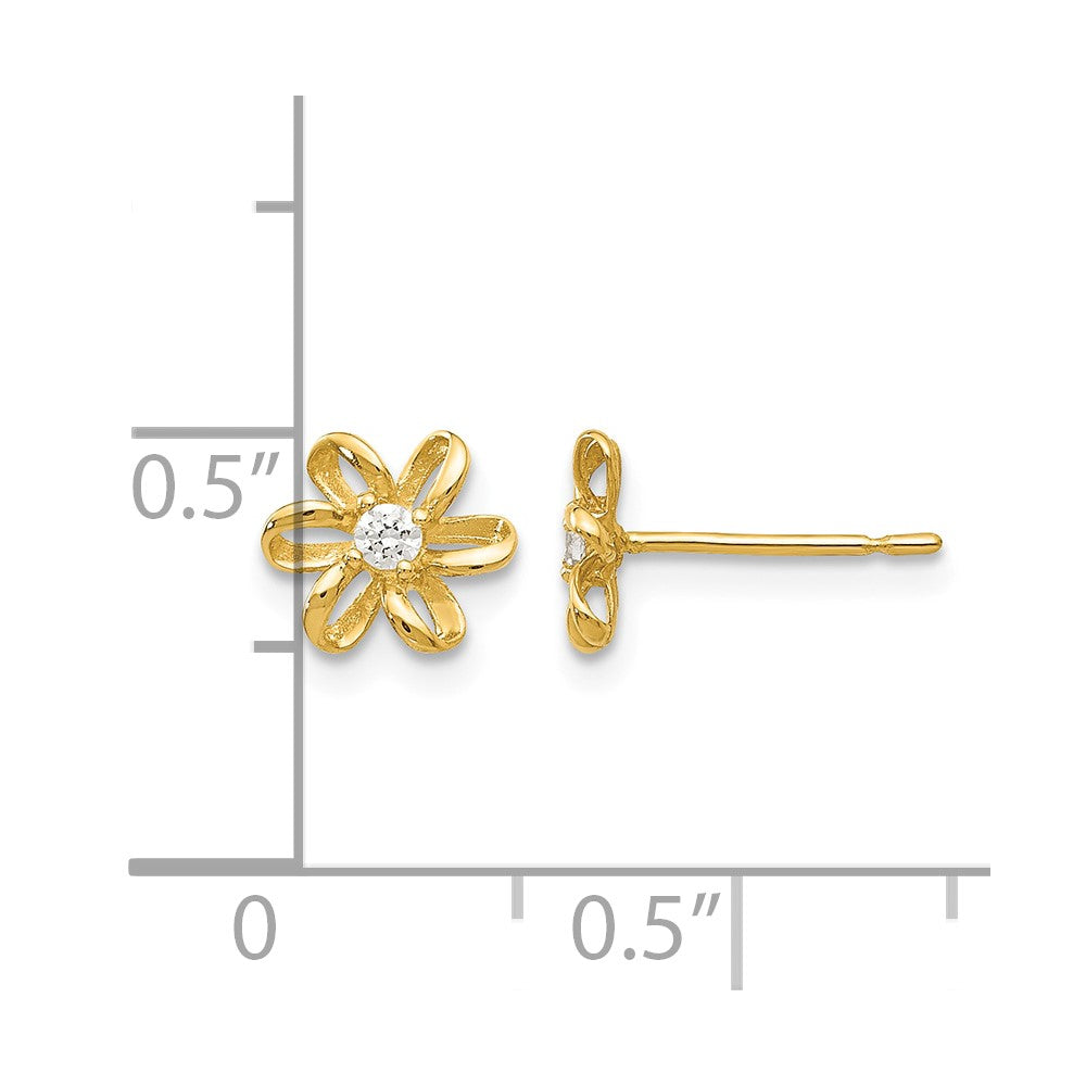 14k Madi K CZ Children's Flower Post Earrings