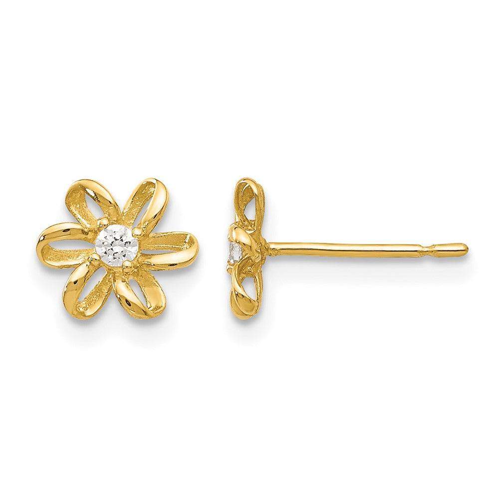 14k Madi K CZ Children's Flower Post Earrings