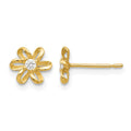 14k Madi K CZ Children's Flower Post Earrings