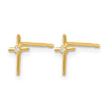 14k Madi K CZ Children's Cross Post Earrings